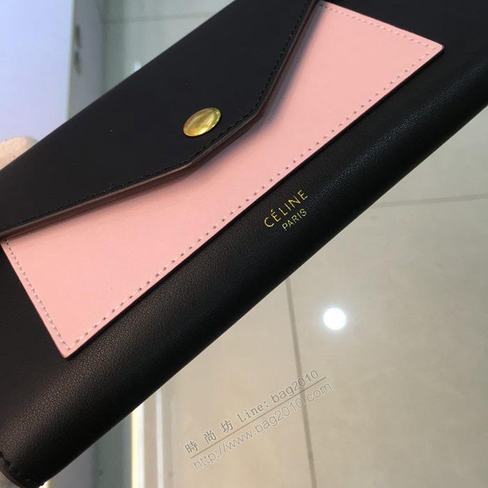 CELINE女包 pocket信封錢包 0136 小牛皮 多功能長錢包 賽琳長款拼色女錢包  sl2062